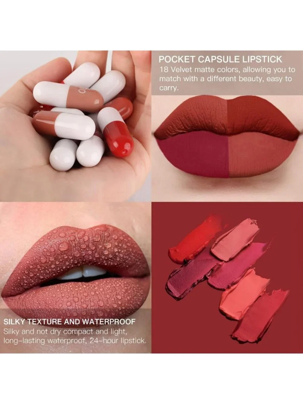 Vibrant 18-Color Mini Matte Lipstick Set - Long-Lasting, Waterproof Lip Colors